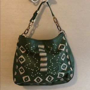 Tory Burch Green embroidered Hobo Bag